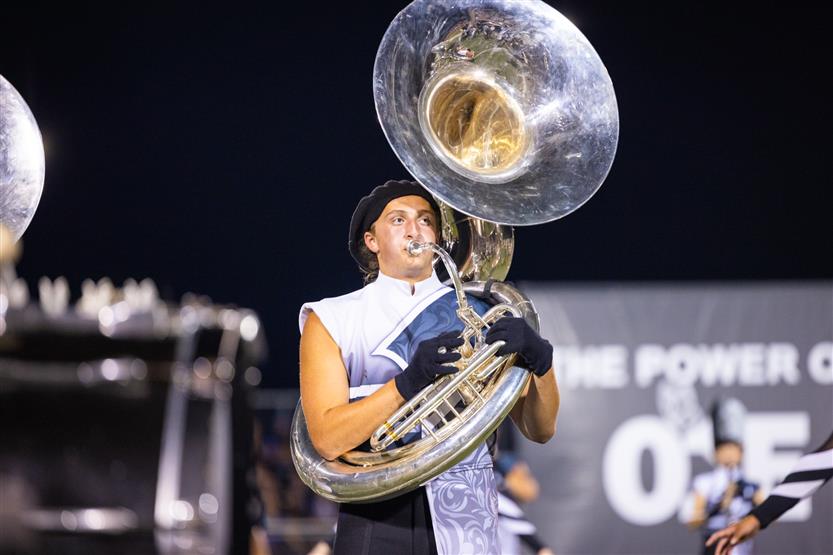 Students perform on football field